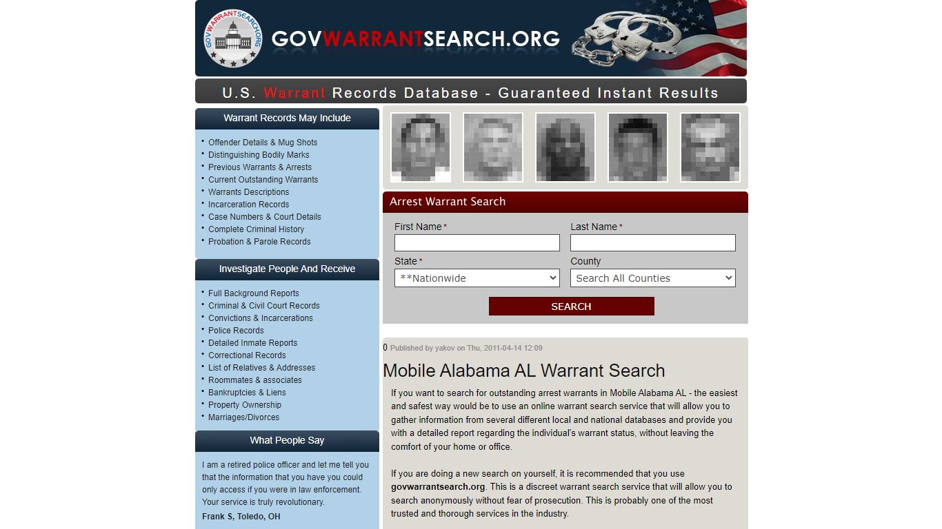 Mobile | Warrant Search