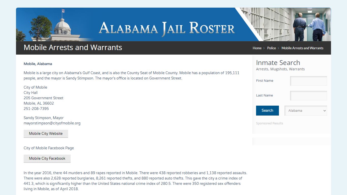 Mobile Arrests and Warrants | Alabama Jail Inmate Search